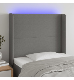 Tête de lit à LED Gris foncé 83x16x118/128 cm Tissu