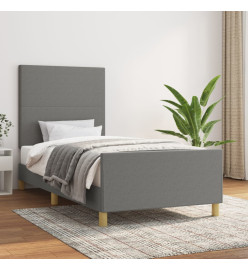 Cadre de lit avec tête de lit Gris foncé 80x200 cm Tissu