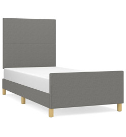 Cadre de lit avec tête de lit Gris foncé 80x200 cm Tissu