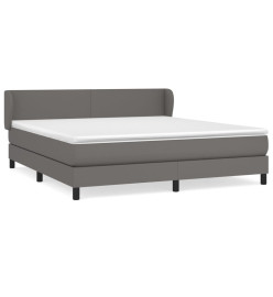 Lit à sommier tapissier avec matelas Gris 160x200 cm Similicuir