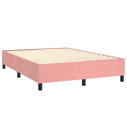 Lit à sommier tapissier avec matelas Rose 140x200 cm Velours