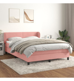 Lit à sommier tapissier avec matelas Rose 140x200 cm Velours