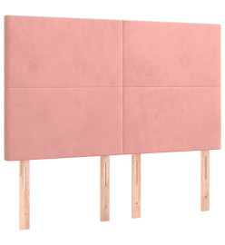 Sommier tapissier avec matelas et LED Rose 140x200 cm Velours