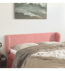 Tête de lit avec oreilles Rose 147x23x78/88 cm Velours