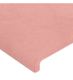 Tête de lit avec oreilles Rose 147x23x78/88 cm Velours