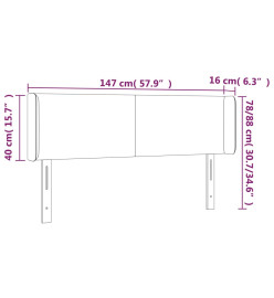Tête de lit à LED Crème 147x16x78/88 cm Tissu