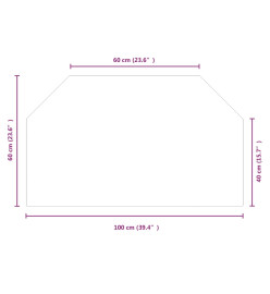 Plaque de verre pour cheminée hexagonale 100x60 cm