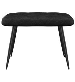 Chaise de relaxation avec tabouret Noir Tissu