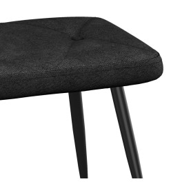 Chaise de relaxation avec tabouret Noir Tissu