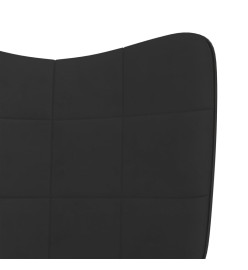 Chaise à bascule avec repose-pied Noir Velours et PVC