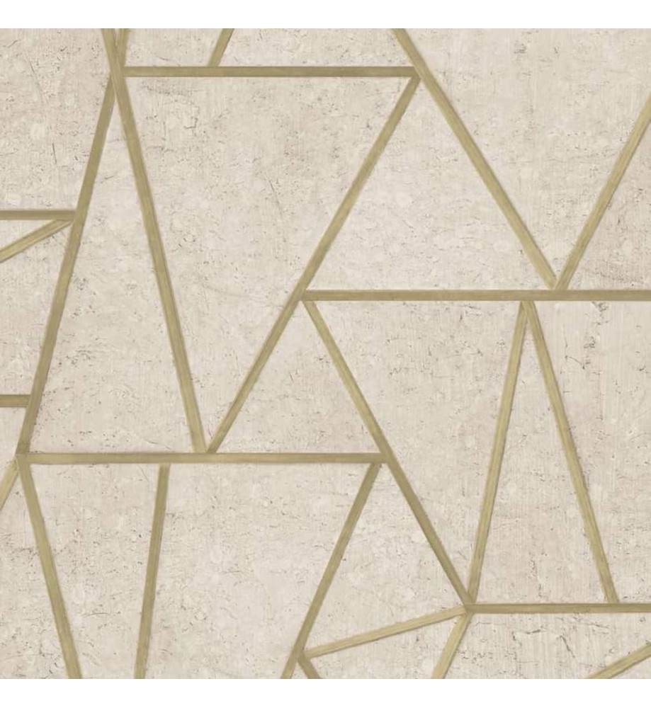 DUTCH WALLCOVERINGS Papier peint Triangles Beige et doré