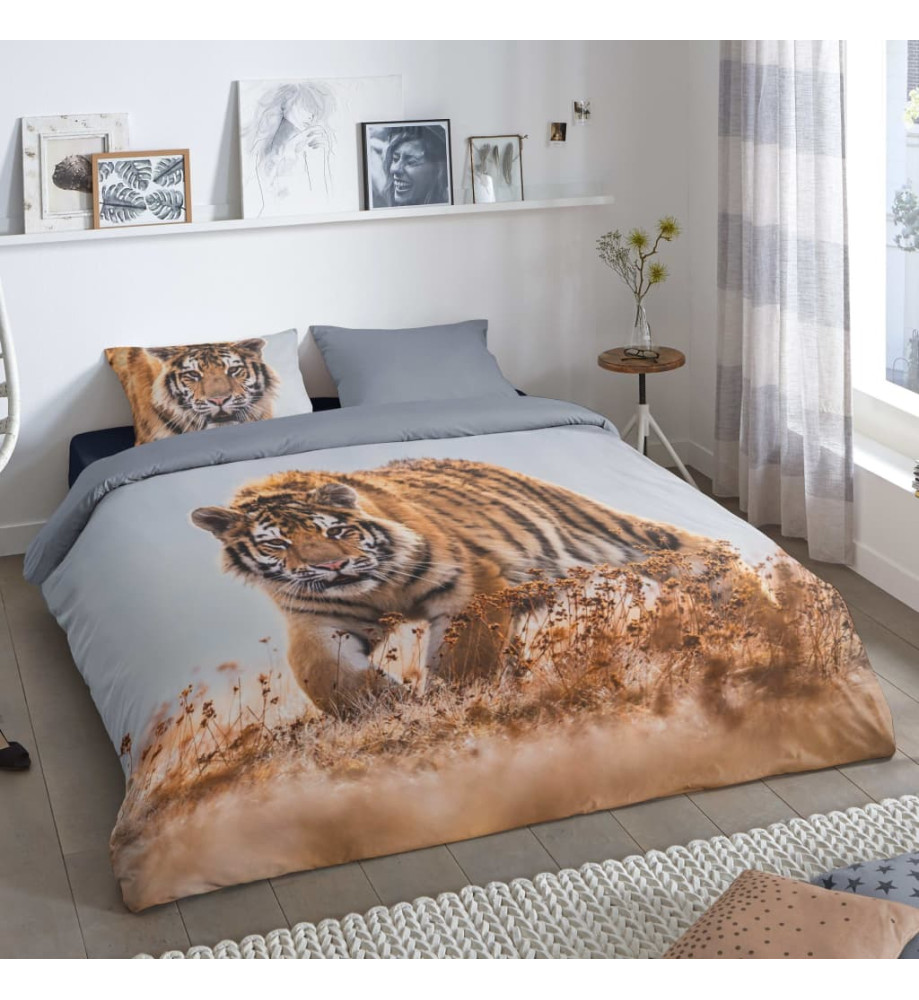 Good Morning Housse de couette TIGER 155x220 cm Multicolore