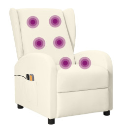 Fauteuil de massage électrique à oreilles Crème Similicuir