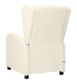 Fauteuil de massage à oreilles crème similicuir