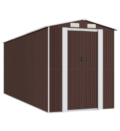 Abri de jardin Marron foncé 192x523x223 cm Acier galvanisé