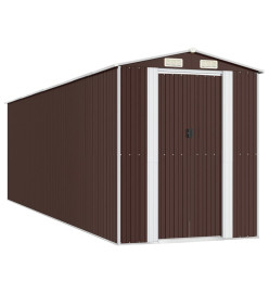 Abri de jardin Marron foncé 192x689x223 cm Acier galvanisé