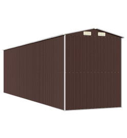 Abri de jardin Marron foncé 192x689x223 cm Acier galvanisé