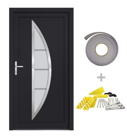 Porte d'entrée anthracite 98x190 cm PVC