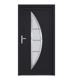 Porte d'entrée anthracite 98x190 cm PVC