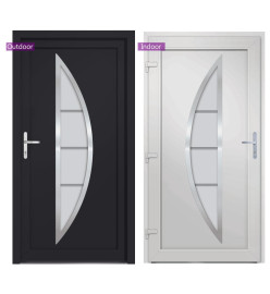 Porte d'entrée anthracite 98x190 cm PVC