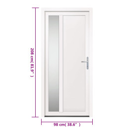 Porte d'entrée Blanc 98x208 cm PVC