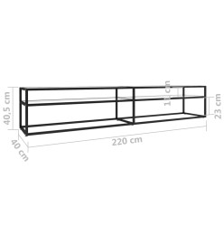 Meuble TV Transparent 220x40x40,5 cm Verre trempé