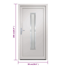 Porte d'entrée Blanc 98x208 cm PVC