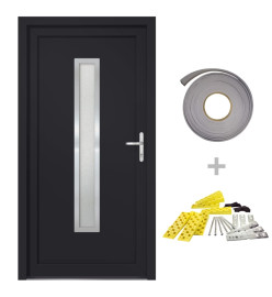 Porte d'entrée anthracite 98x208 cm PVC