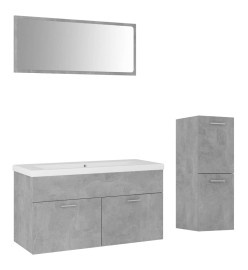 Ensemble de meubles de salle de bain Gris béton Aggloméré