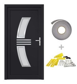 Porte d'entrée anthracite 98x208 cm PVC