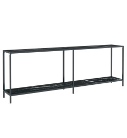 Table console Noir 220x35x75,5 cm Verre trempé