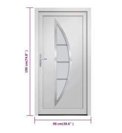 Porte d'entrée blanc 98x190 cm PVC