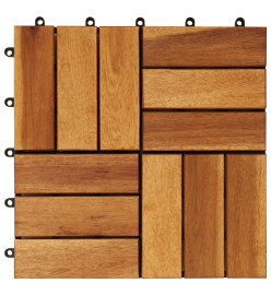 Kit tuiles de plancher en acacia 30 x 30 cm 20 pcs