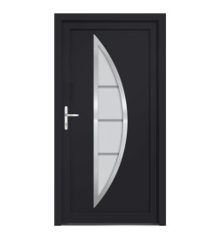 Porte d'entrée anthracite 98x208 cm PVC