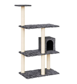 Arbre à chat avec griffoirs en sisal Gris foncé 119 cm