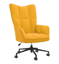 Chaise de relaxation Jaune moutarde Velours