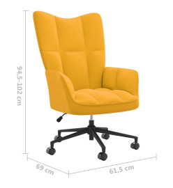 Chaise de relaxation Jaune moutarde Velours