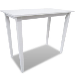 Set table et 4 chaises de bar en bois coloris blanc