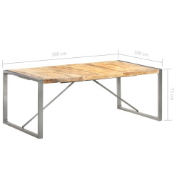 Table à dîner 200x100x75 cm Bois de manguier massif brut
