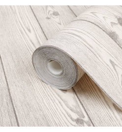 Papier peint 3D grain de bois gris