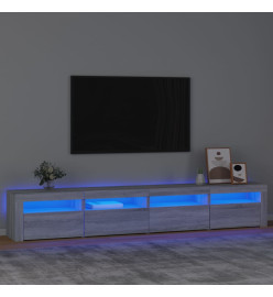 Meuble TV avec lumières LED Sonoma gris 240x35x40 cm