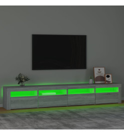 Meuble TV avec lumières LED Sonoma gris 240x35x40 cm