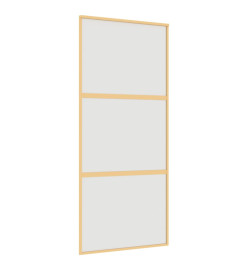 Porte coulissante doré 90x205 cm verre ESG dépoli et aluminium