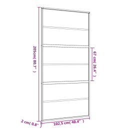 Porte coulissante doré 102,5x205 cm verre ESG dépoli aluminium