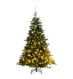 Sapin de Noël artificiel articulé 300 LED et boules 180 cm