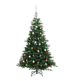 Sapin de Noël artificiel articulé 300 LED et boules 180 cm