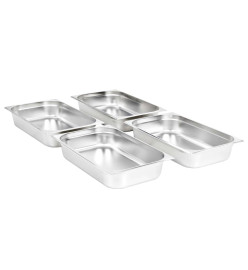 Récipients Gastronorm 4 pcs GN 1/1 100 mm Acier inoxydable