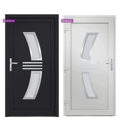 Porte d'entrée anthracite 98x208 cm PVC