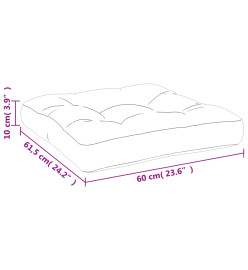 Coussin de palette taupe 60x61,5x10 cm tissu