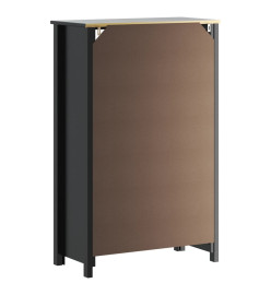 Armoire de salle de bain BERG noir 69,5x34x110 cm pin massif